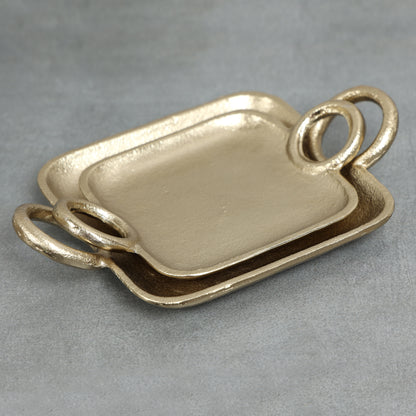 Gold Alloy Platter Set of 2