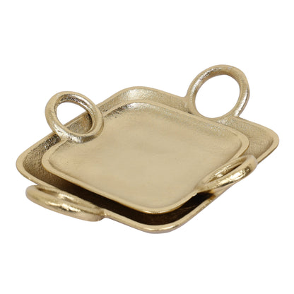Gold Alloy Platter Set of 2