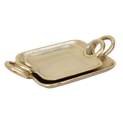 Gold Alloy Platter Set of 2