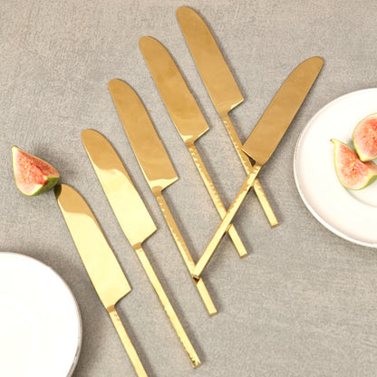 Hammer Champagne Gold Dinner Knife-set of 6