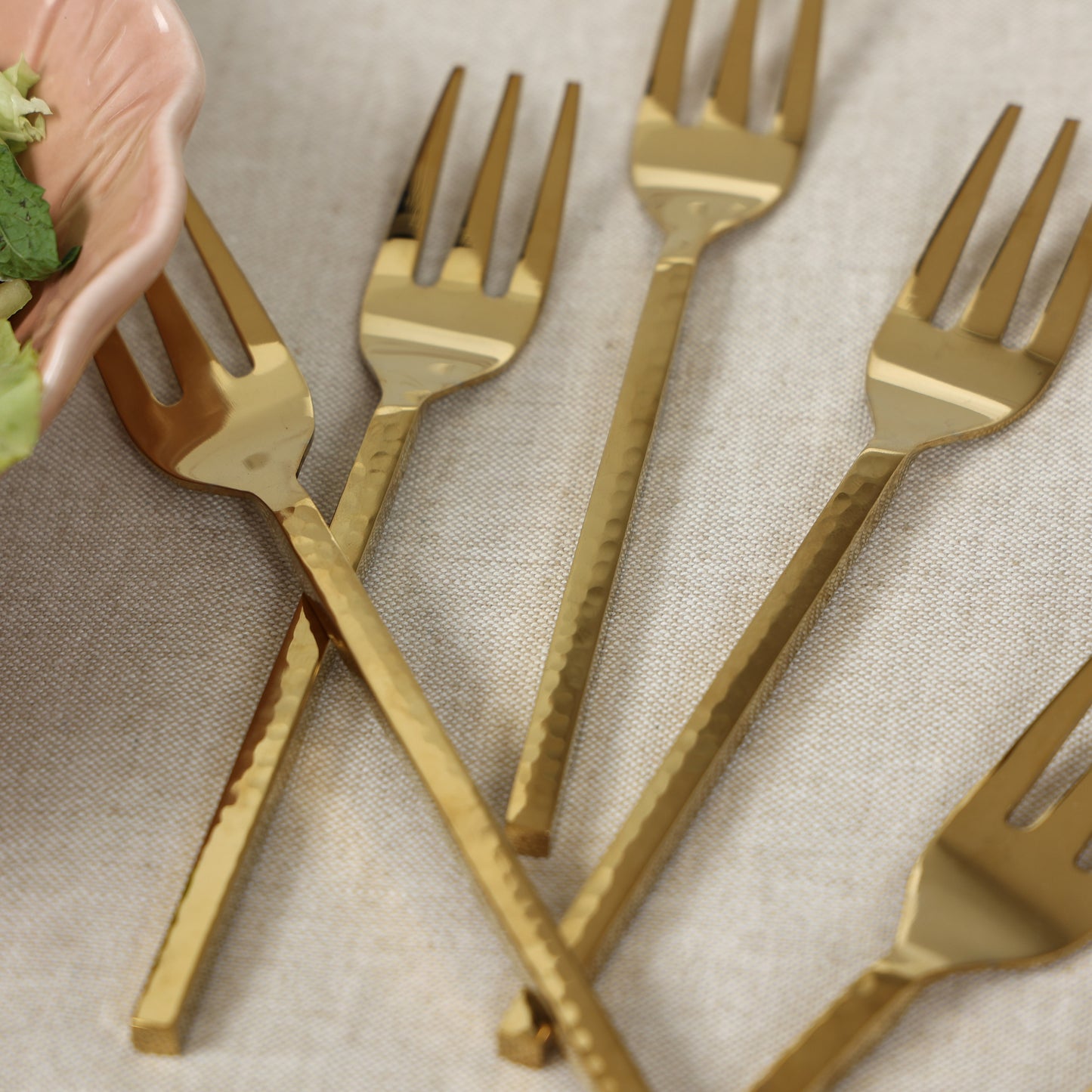 Hammer Champagne Gold Fruit Fork-set of 6