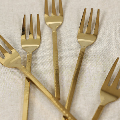 Hammer Champagne Gold Fruit Fork-set of 6