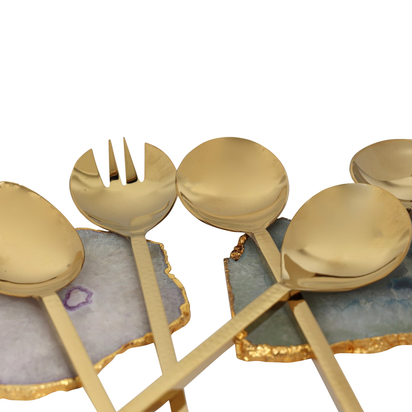 Hammer Cut Server set of 5-Champagne Gold