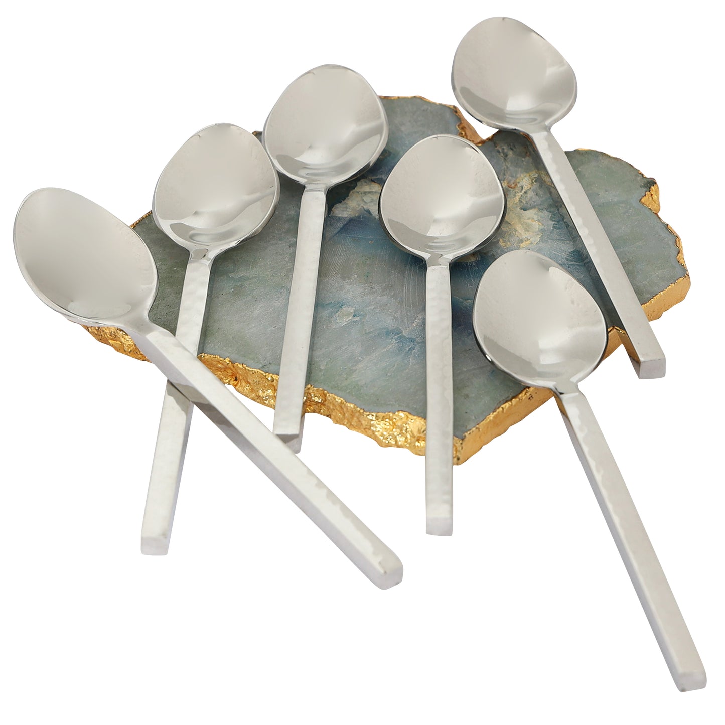Hammer cut Nickle baby dessert spoon-set of 6