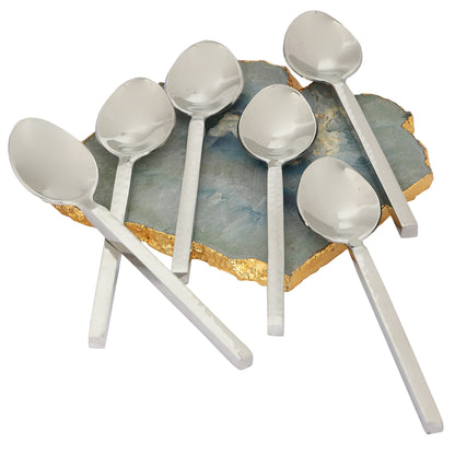 Hammer cut Nickle baby dessert spoon-set of 6