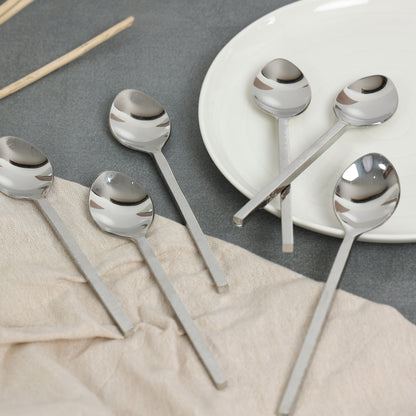 Hammer cut Nickle snack spoon-set of 6