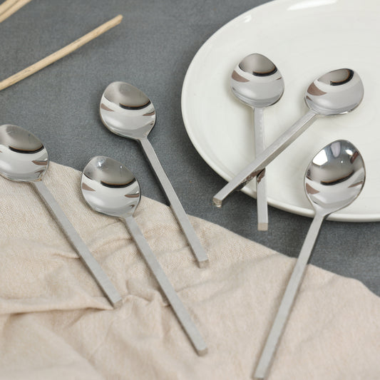 Hammer cut Nickle snack spoon-set of 6