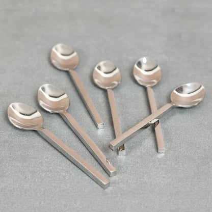 Hammer cut Nickle snack spoon-set of 6