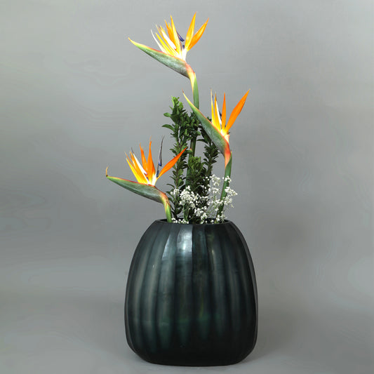  Hand Cut Large Glass Vase