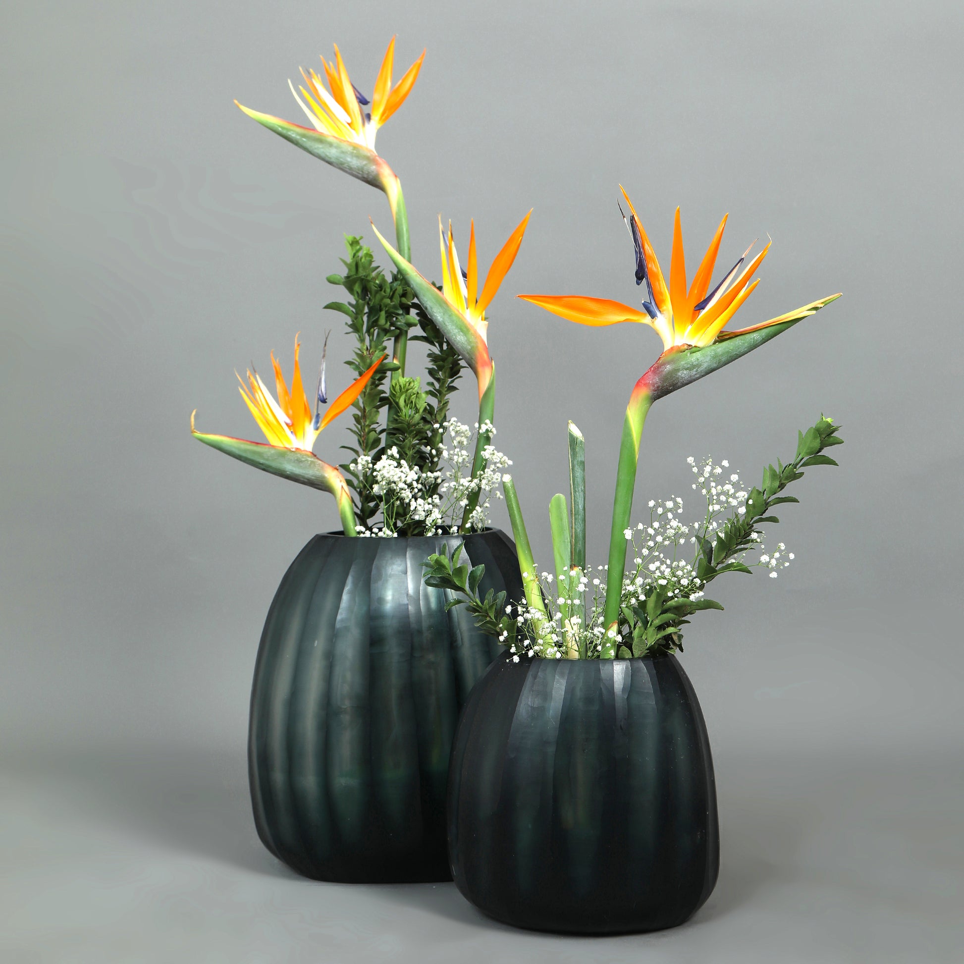  Hand Cut Decorative Glass Vases 