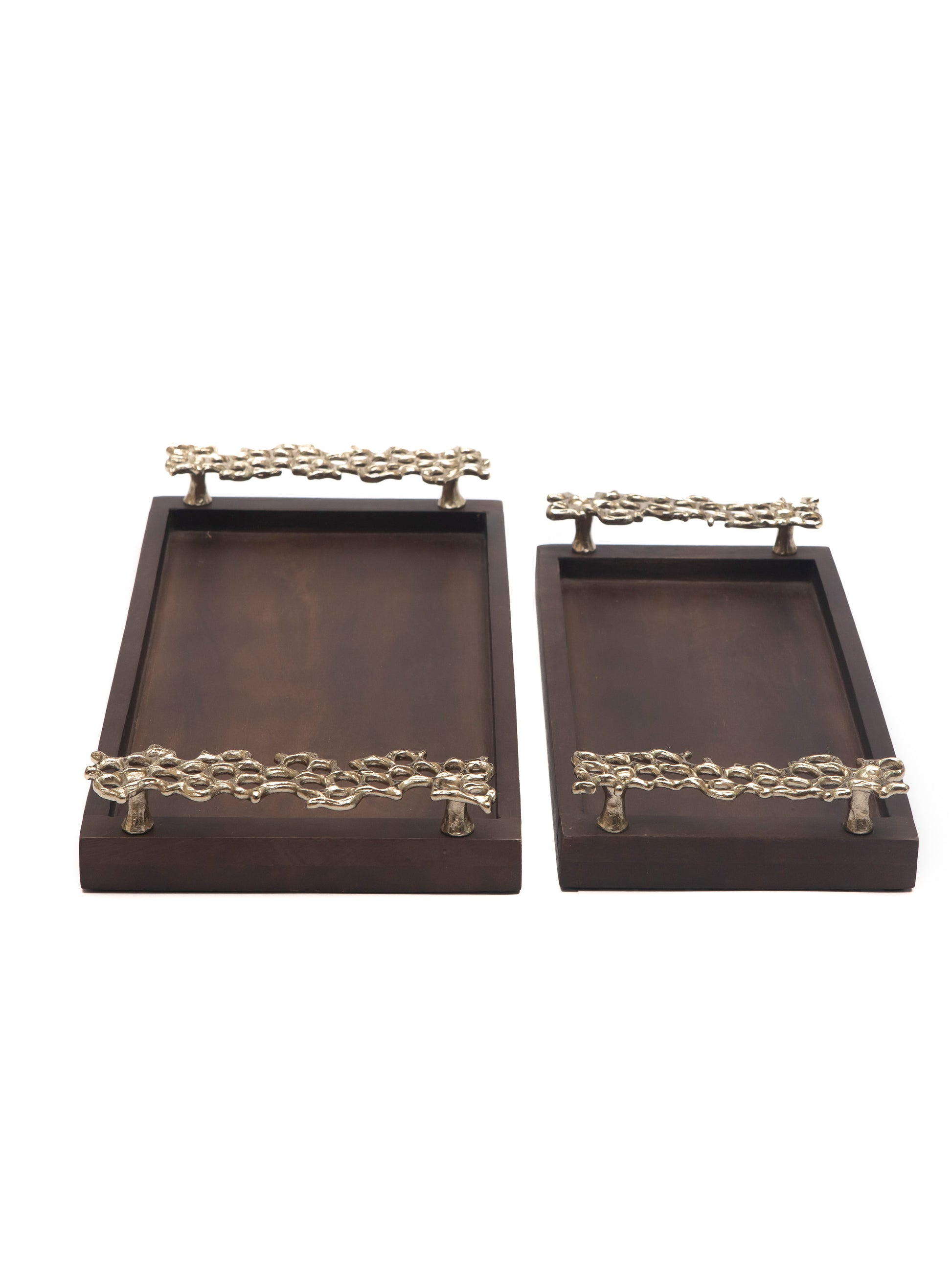 Honey comb wooden tray Rec Small