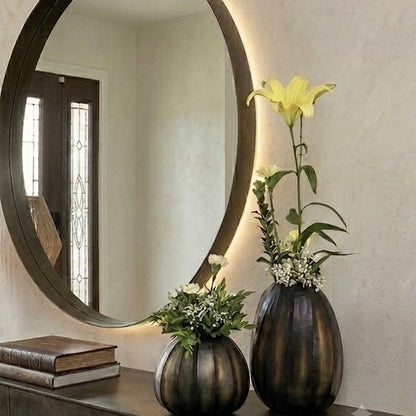 Hand Cut Glass Vase -set of 2