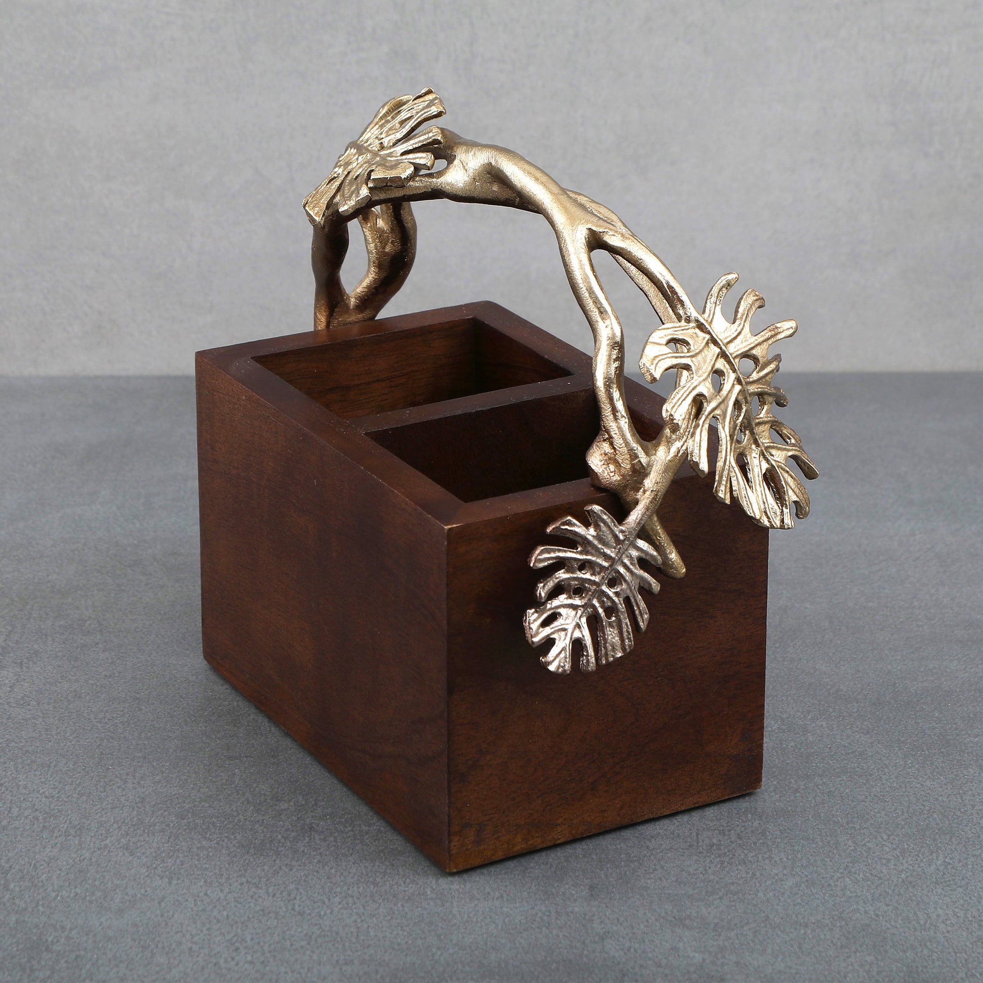 Monstera Brown Hand Made Cutlery Holder