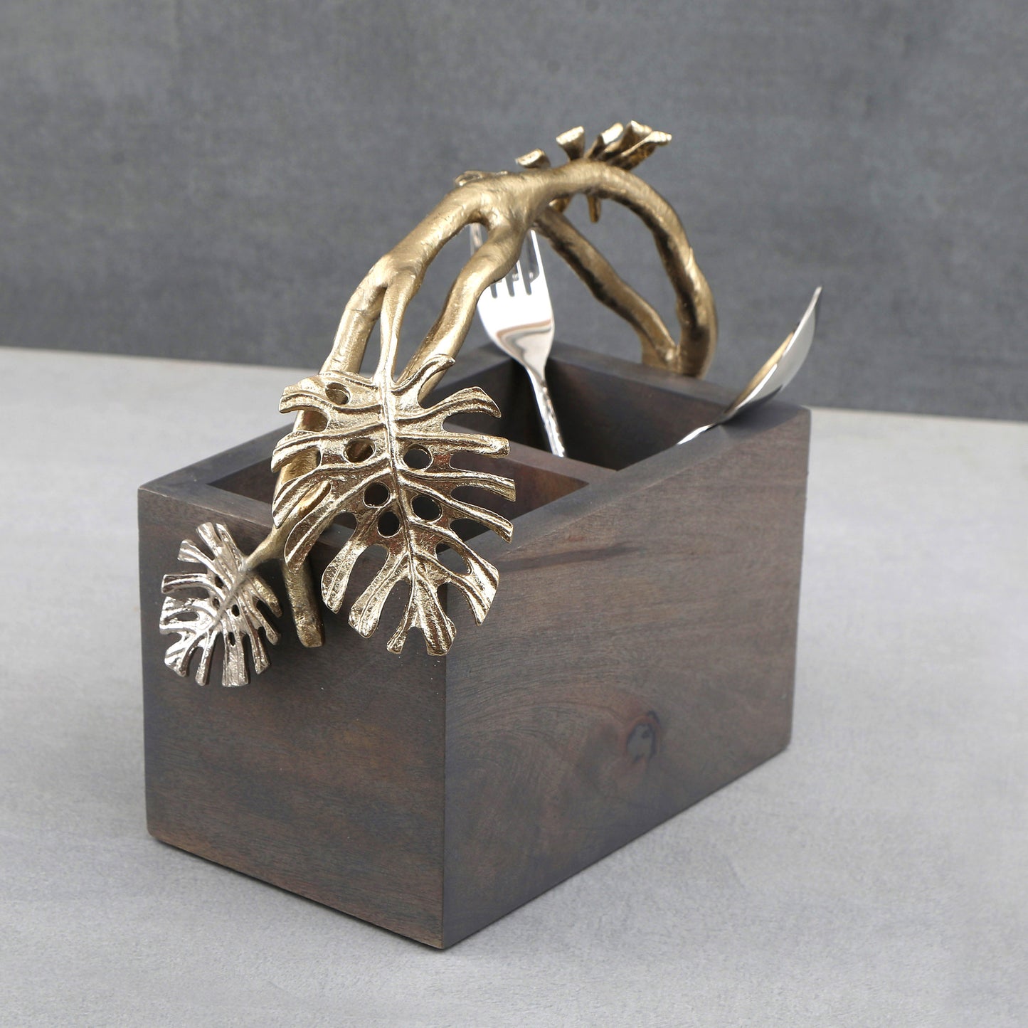  Monster Grey Wooden Hand Made Cutlery Holder