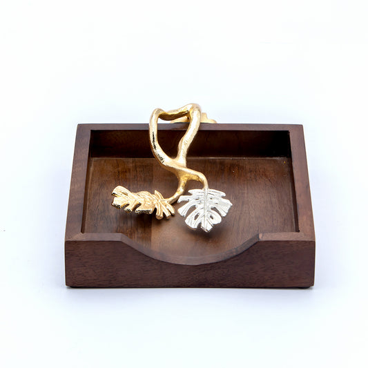 Monstara Brown wooden tissue holder