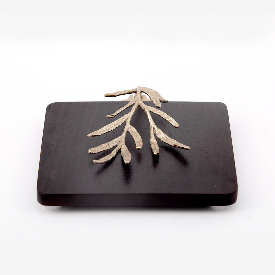 Palm Leaf Wood Tissue Holder