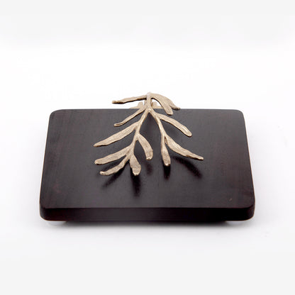 Palm Leaf Wood Tissue Holder