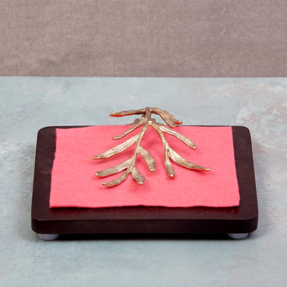 Palm Leaf Wood Tissue Holder