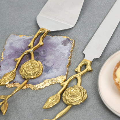 Rose Cake server set of 2