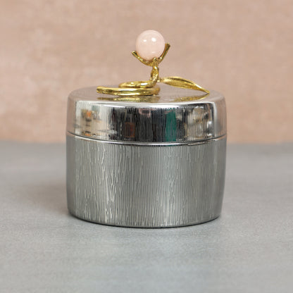 Steel Canister with Lid Pink Onyx