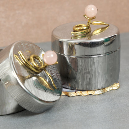 Steel Canister with Lid Pink Onyx