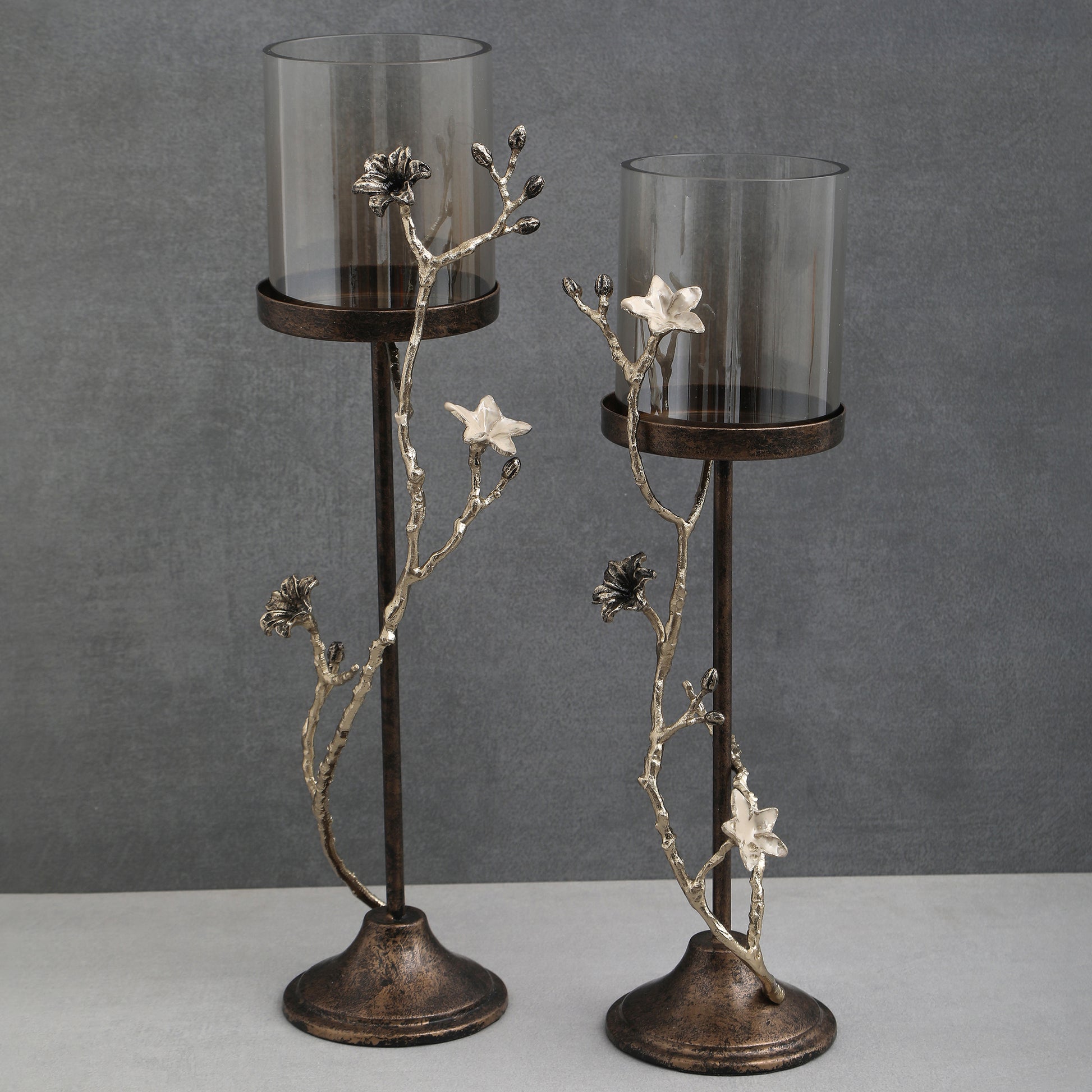Decoration Hand Made Candle Holder Set Of 2