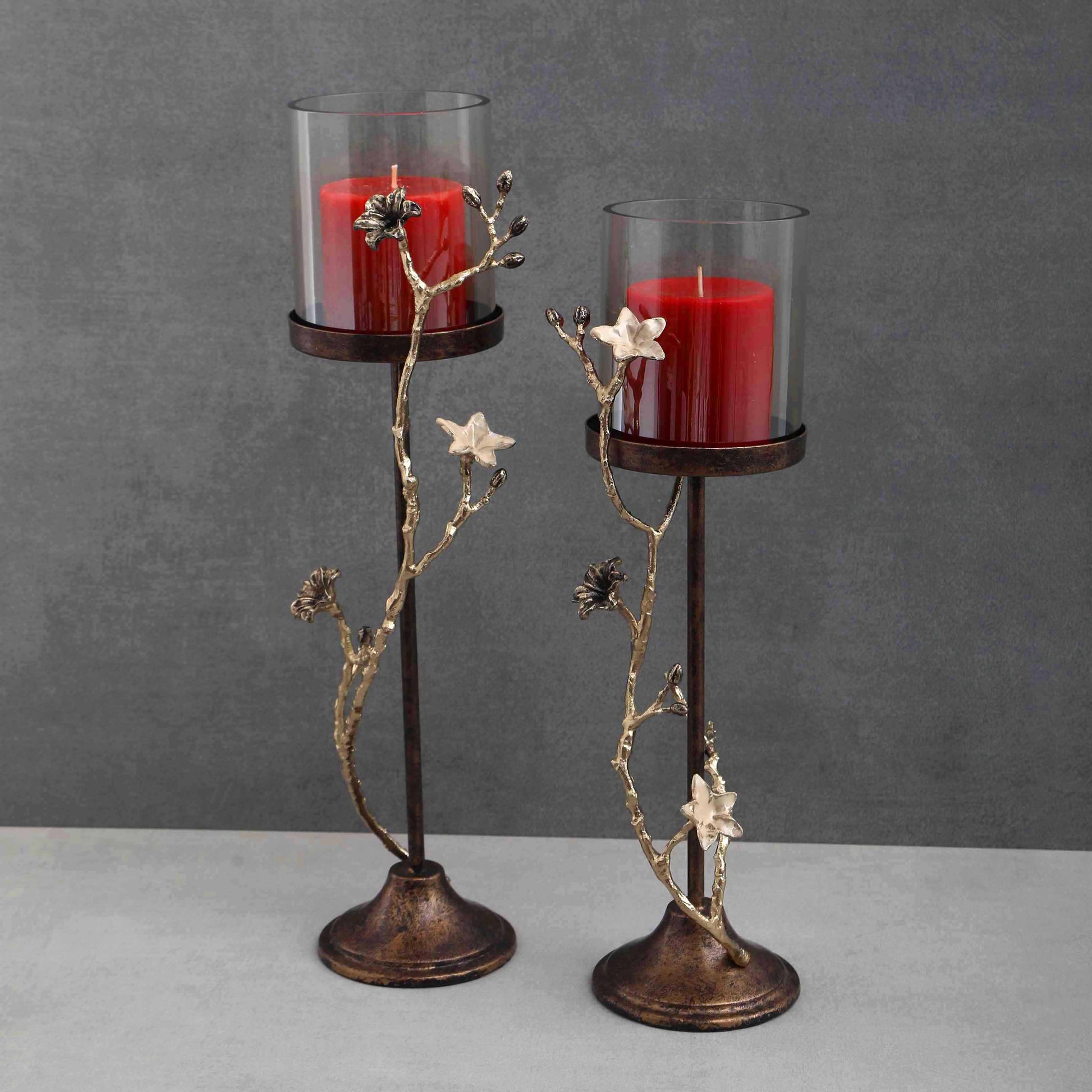 Decoration Hand Made Candle Holder Set Of 2