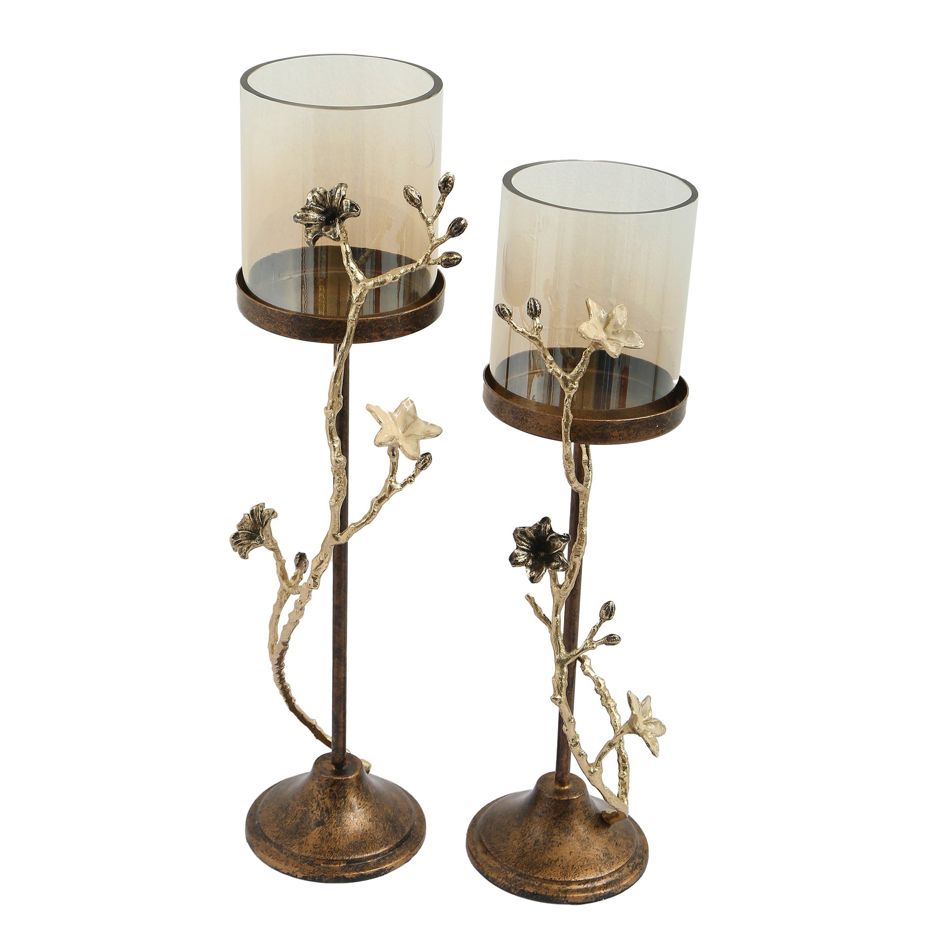 Decoration Hand Made Candle Holder Set Of 2