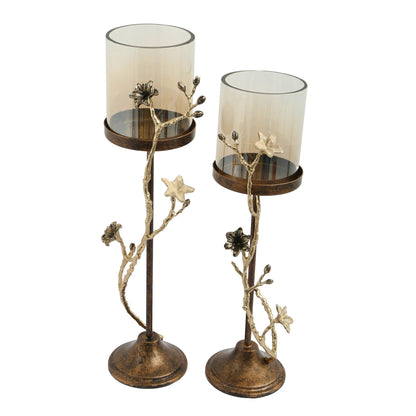 Decoration Hand Made Candle Holder Set Of 2