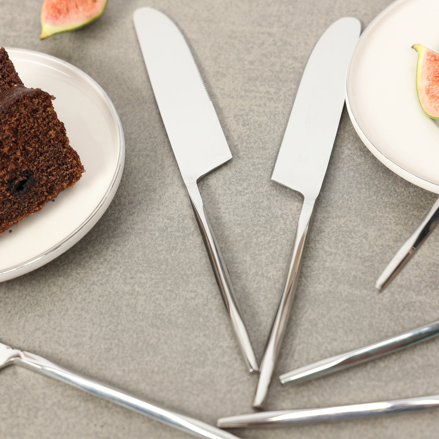 Diamond cut dinner knife-set of 6