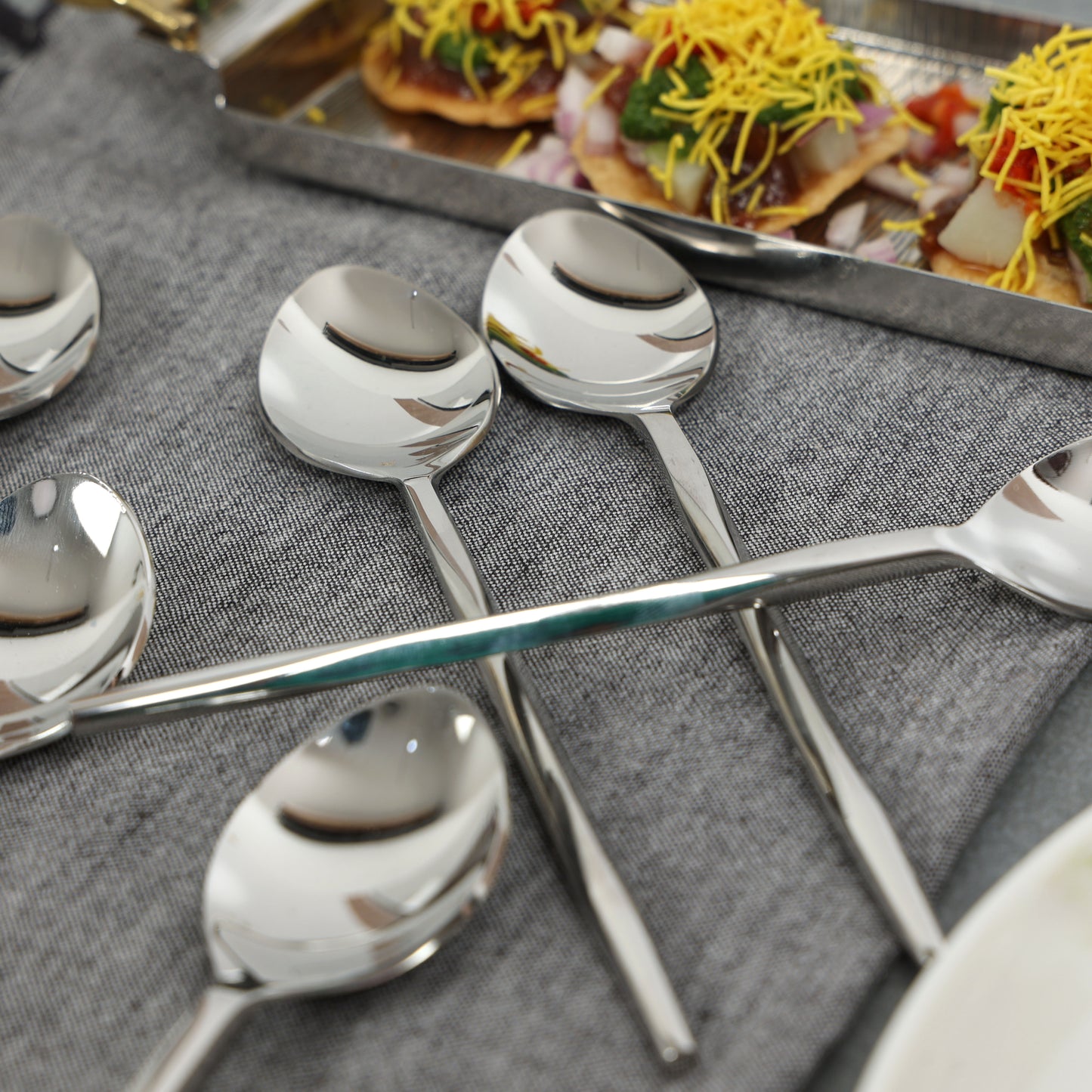 Diamond cut snack spoon-set of 6