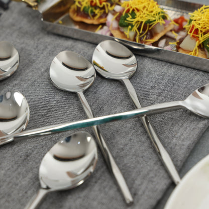 Diamond cut snack spoon-set of 6