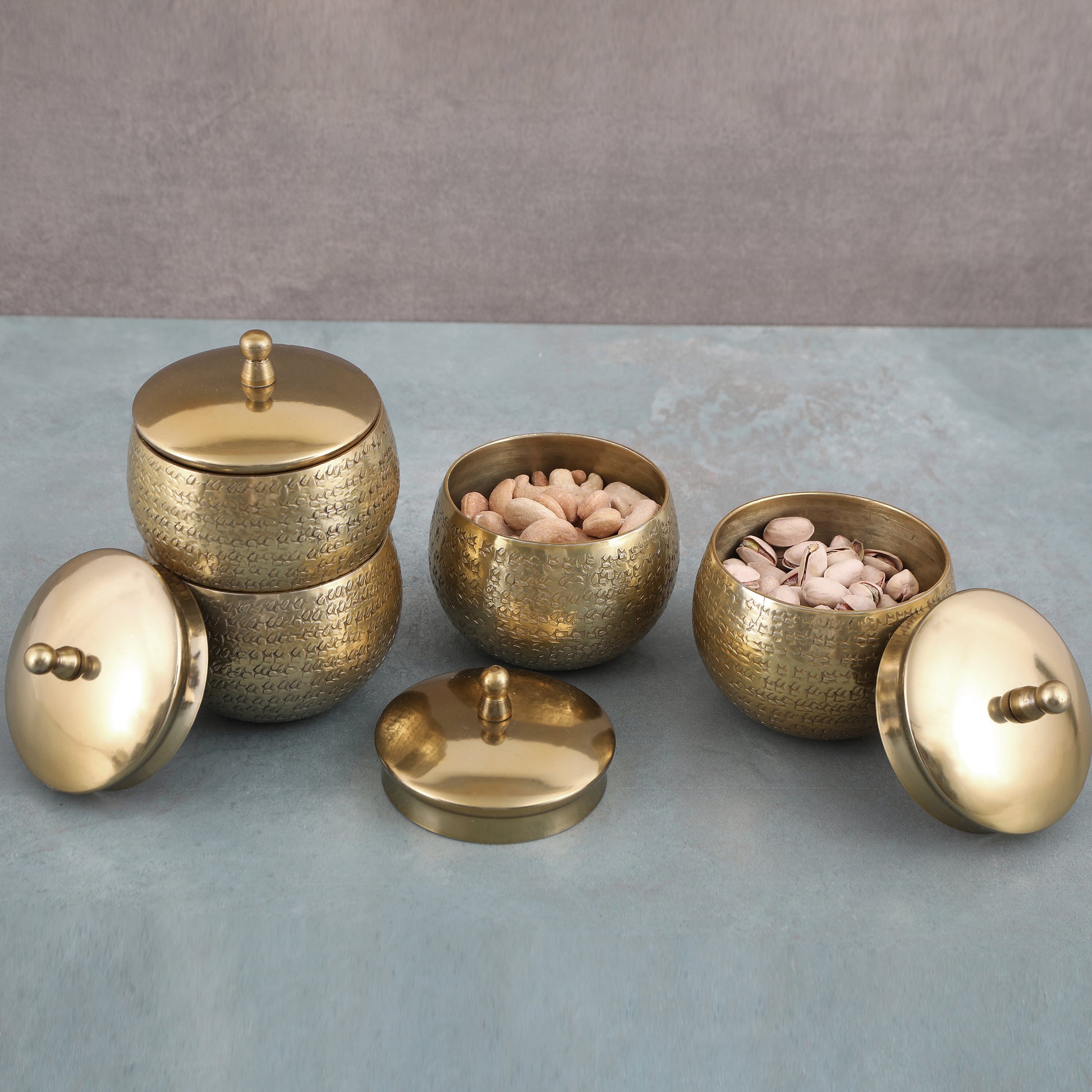 Gold Hand Made Cannister Set 
