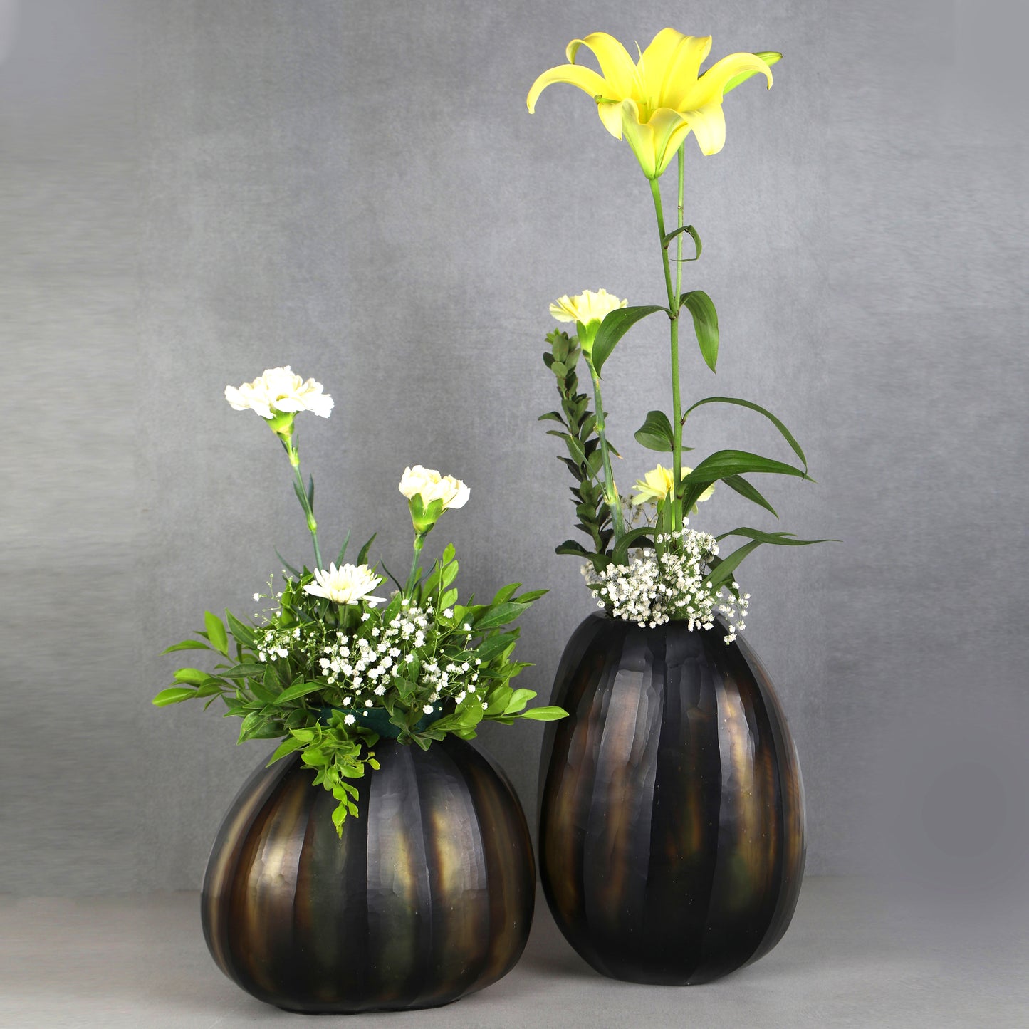 Hand Cut Glass Vase Set