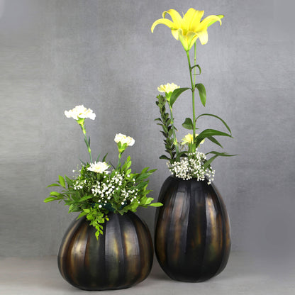 Hand Cut Glass Vase Set