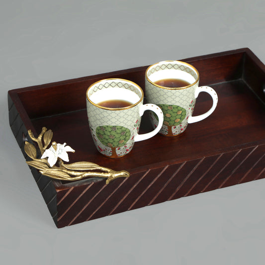  Lilly Brown Hand Made Small Wooden Tray