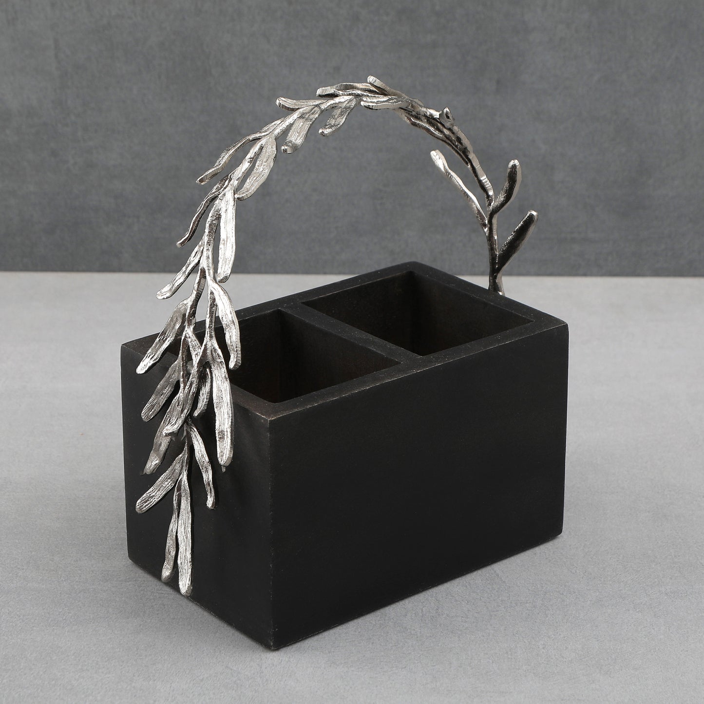 Plam Leaf Hand Made Tissue And Cutlery Holder