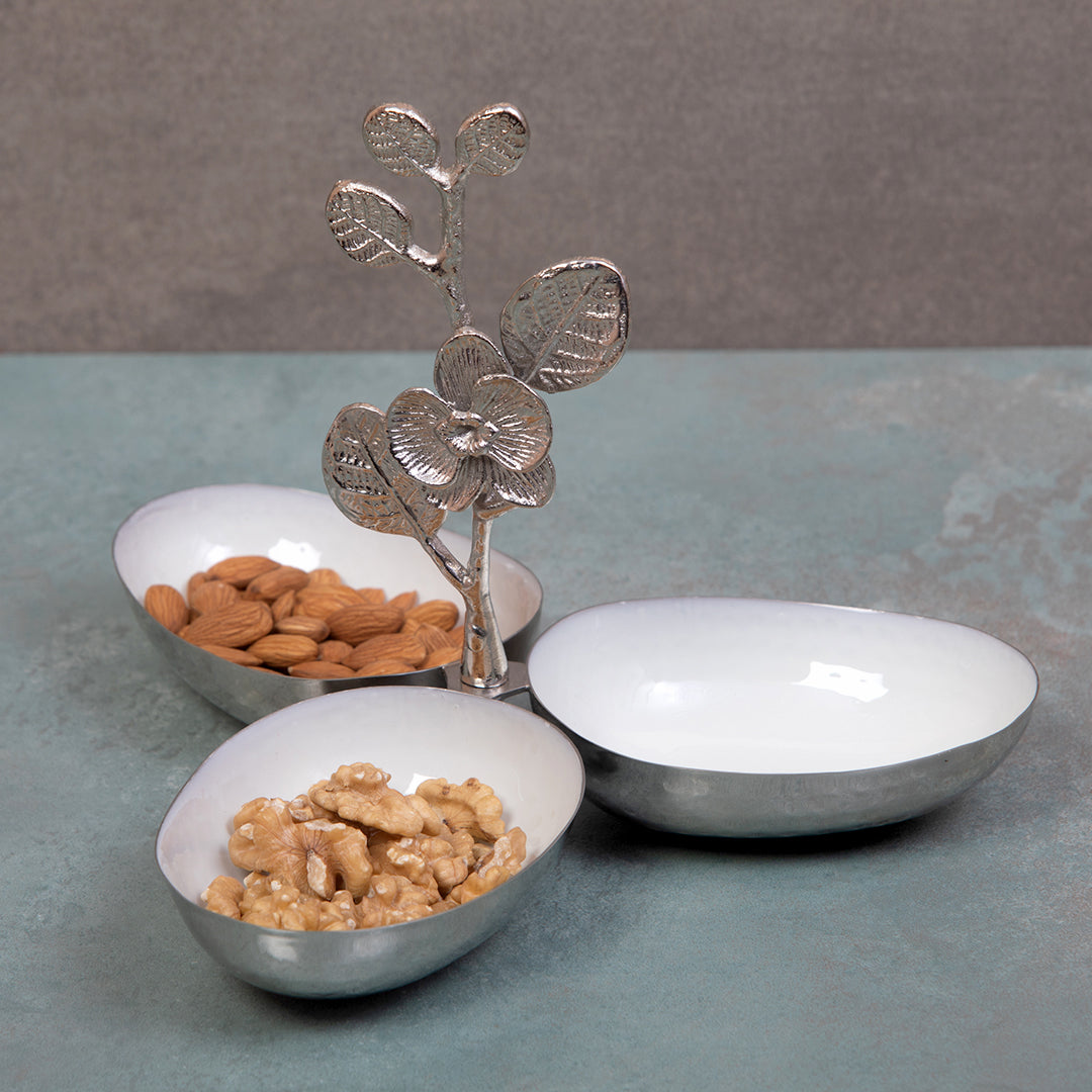 Shesham 3 dip / Nut bowl platter