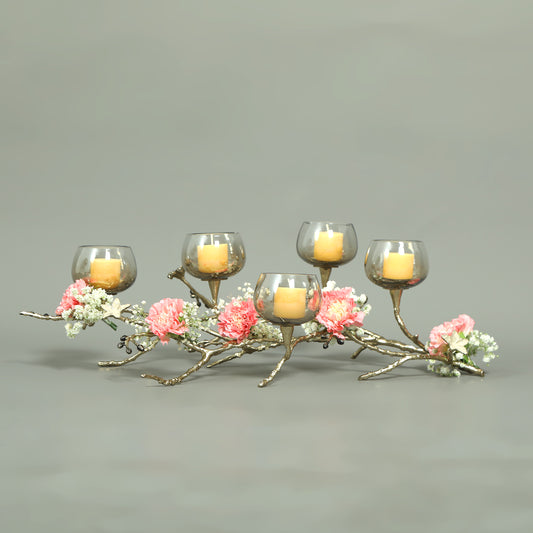 Table Top Branch Hand Made Glass Candle Holders