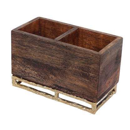 Wooden cutlery holder