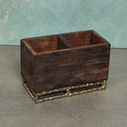 Wooden cutlery holder